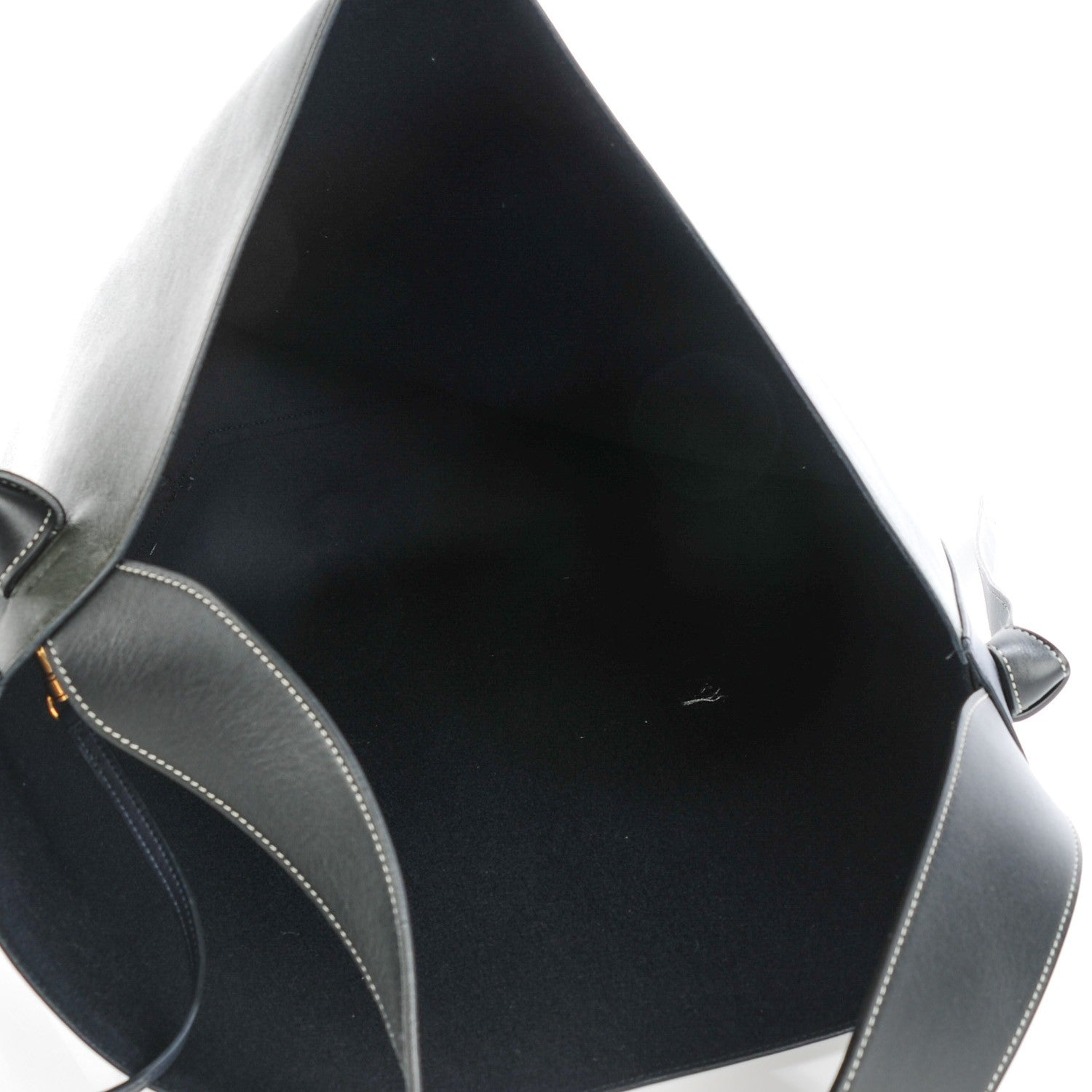Celine Shiny Smooth Calfskin Oversized Bi-Color Twisted Cabas Navy Dark Green 9 of 11
