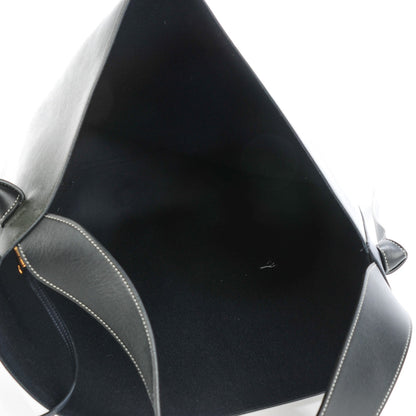 Celine Shiny Smooth Calfskin Oversized Bi-Color Twisted Cabas Navy Dark Green 9 of 11