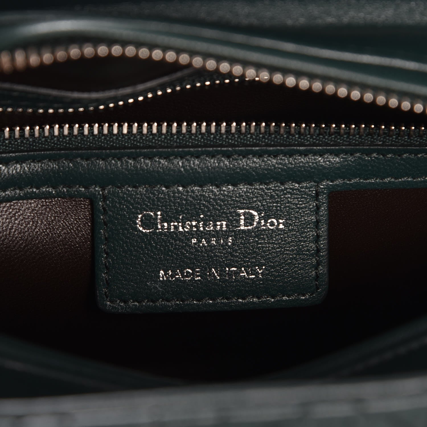 Christian Dior Lambskin Cannage Medium Lady Dior Crystal Strap Green 7 of 8