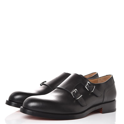 Hermes Calfskin Mens Double Buckle Loafers 44.5 Black 3 of 9