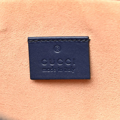 Gucci Calfskin GucciGhost Print Pouch Blue Agata Hibiscus Red 6 of 8