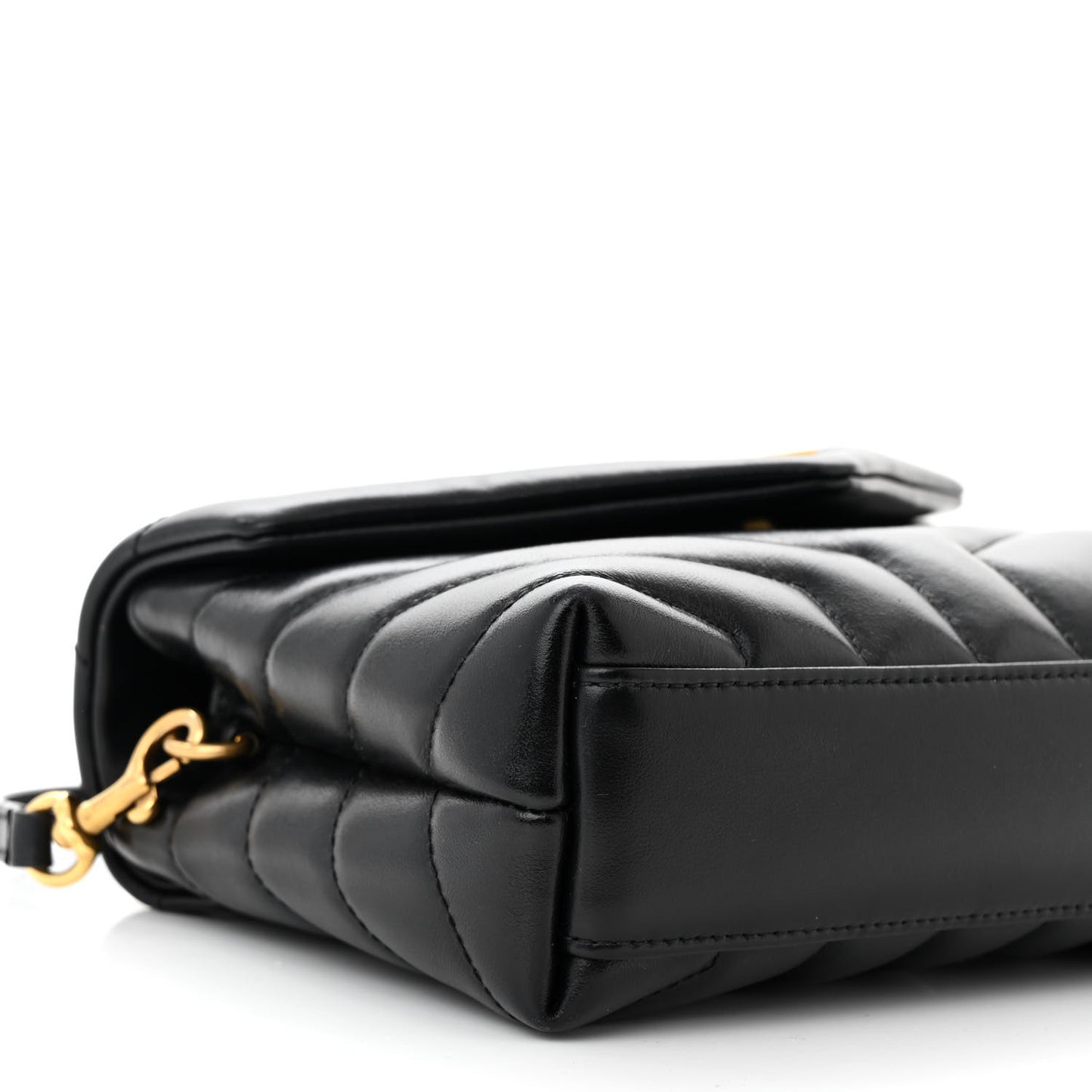 Calfskin Y Quilted Monogram Toy Loulou Crossbody Bag Black