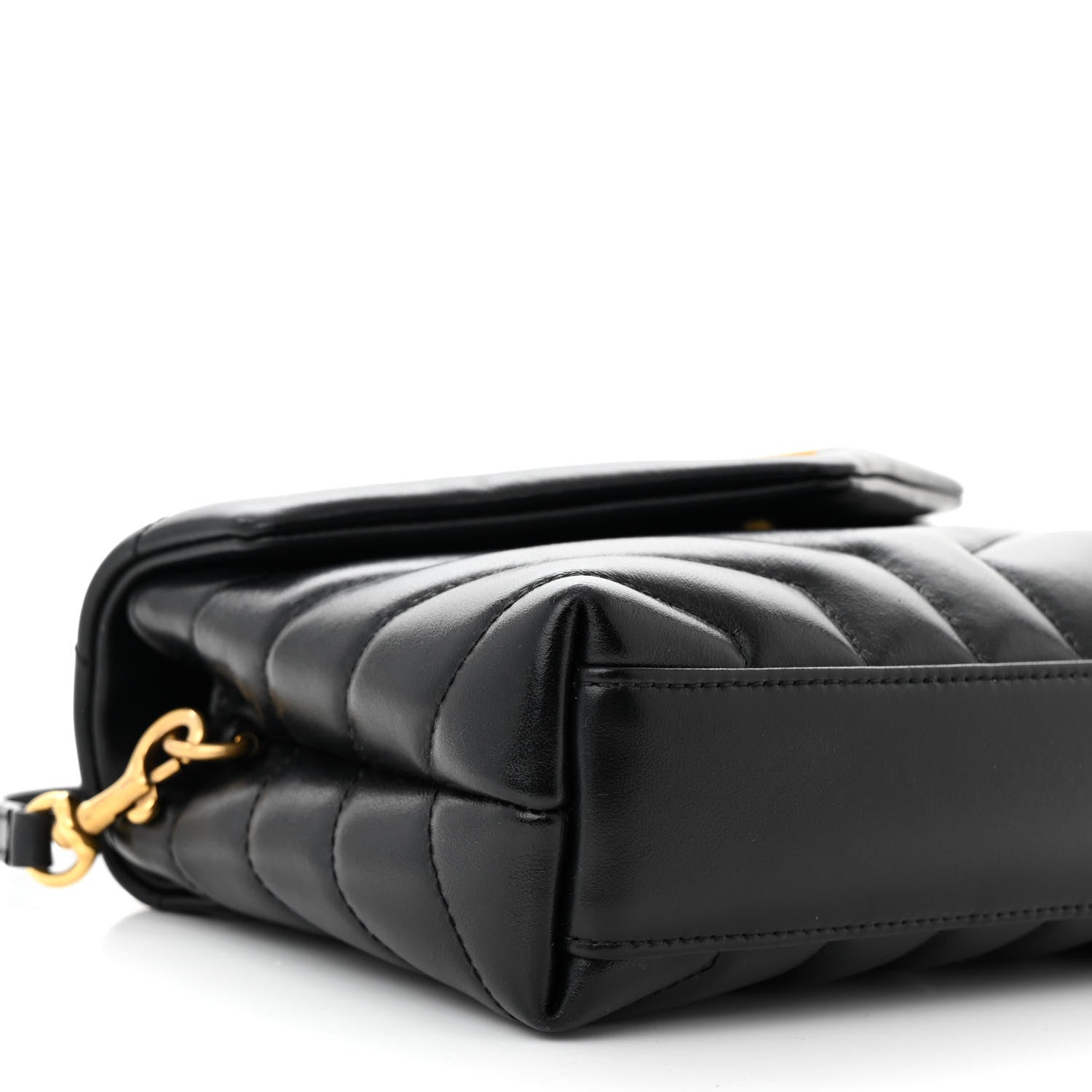 Saint Laurent Calfskin Y Quilted Monogram Toy Loulou Crossbody Bag Black 9 of 12