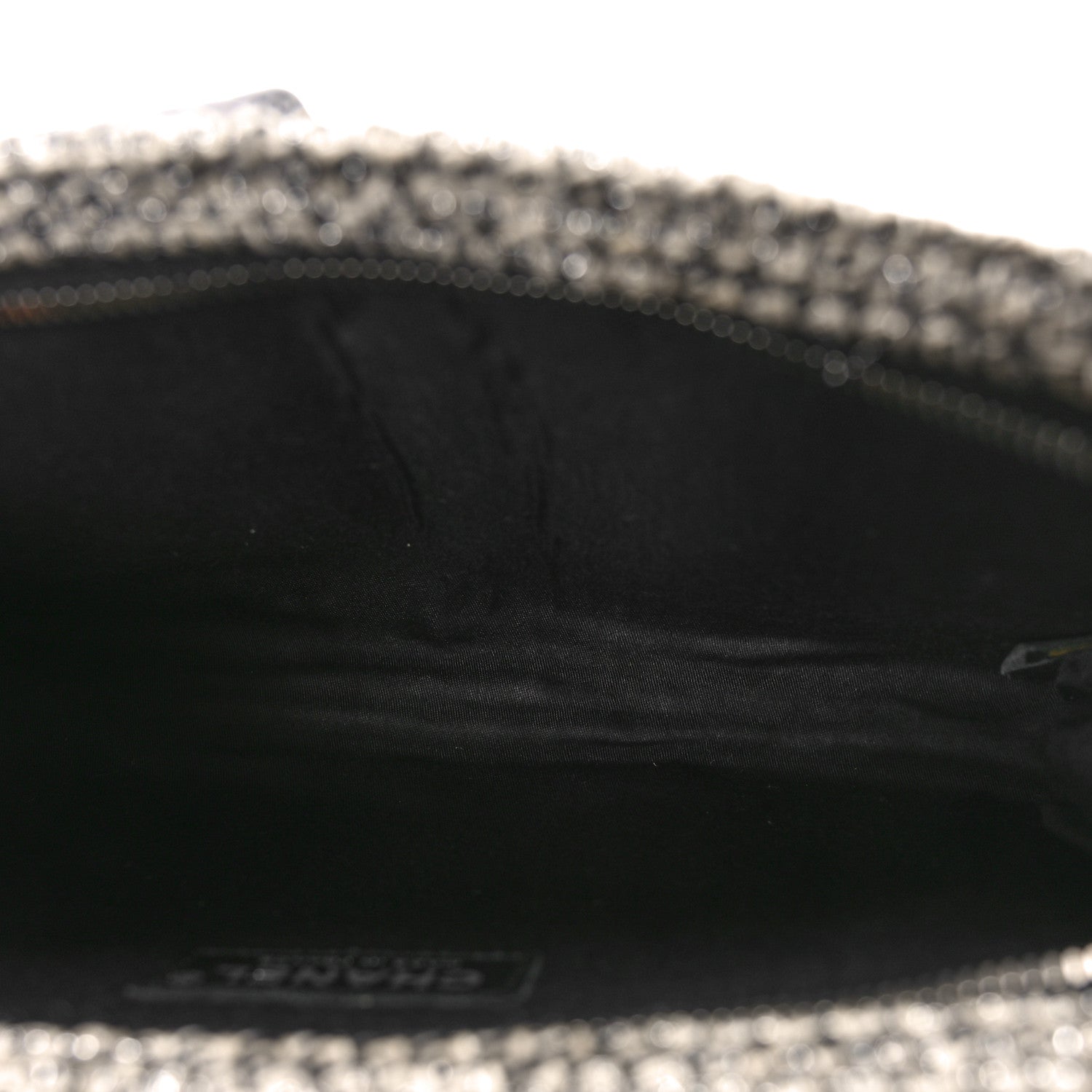 Chanel Tweed Lambskin Mineral Nights Pochette Wristlet Black 5 of 9