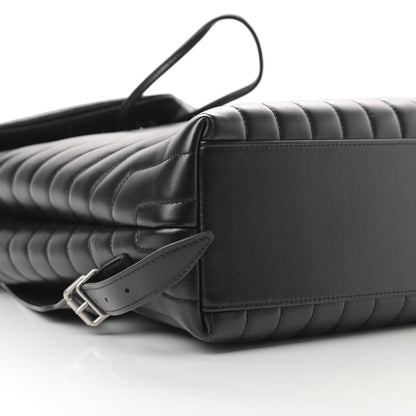 Saint Laurent Calfskin Y Quilted Monogram Medium Loulou Backpack Black 9 of 12