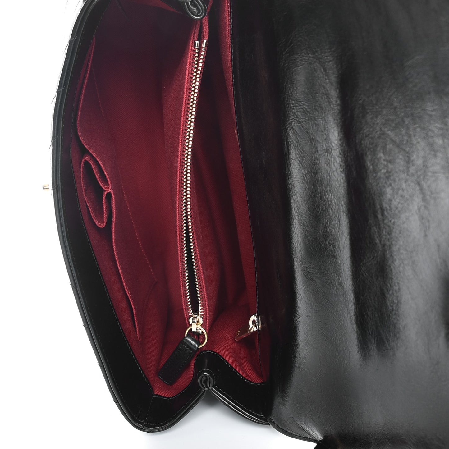 Calfskin Chevron Quilted Coco Handle Flap Black
