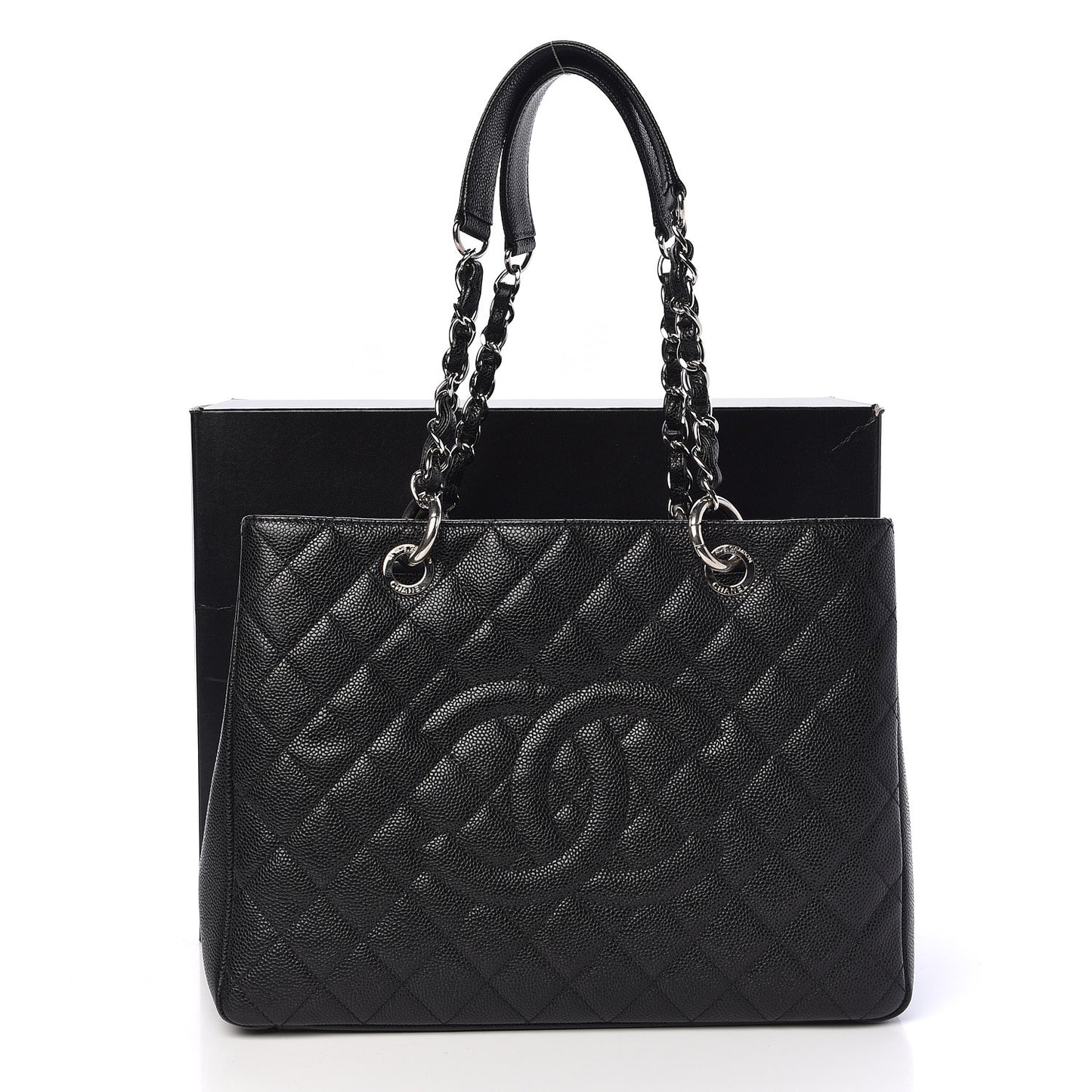 Caviar Quilted Grand Shopping Tote GST Black