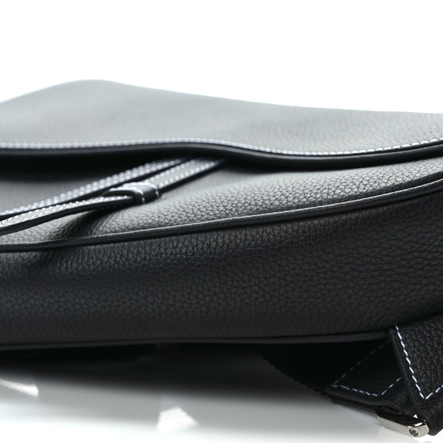Calfskin Mens Saddle Bag Black