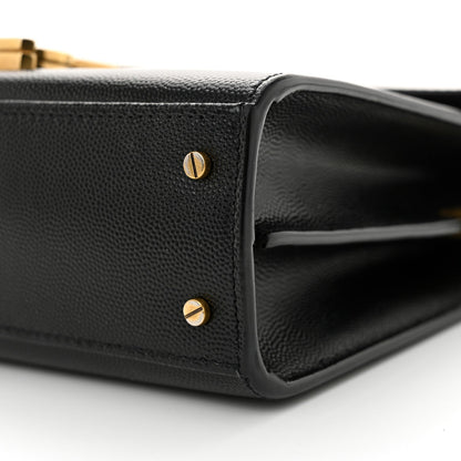 Saint Laurent Grain de Poudre Medium Classic Monogram Cassandra Top Handle Black 9 of 12