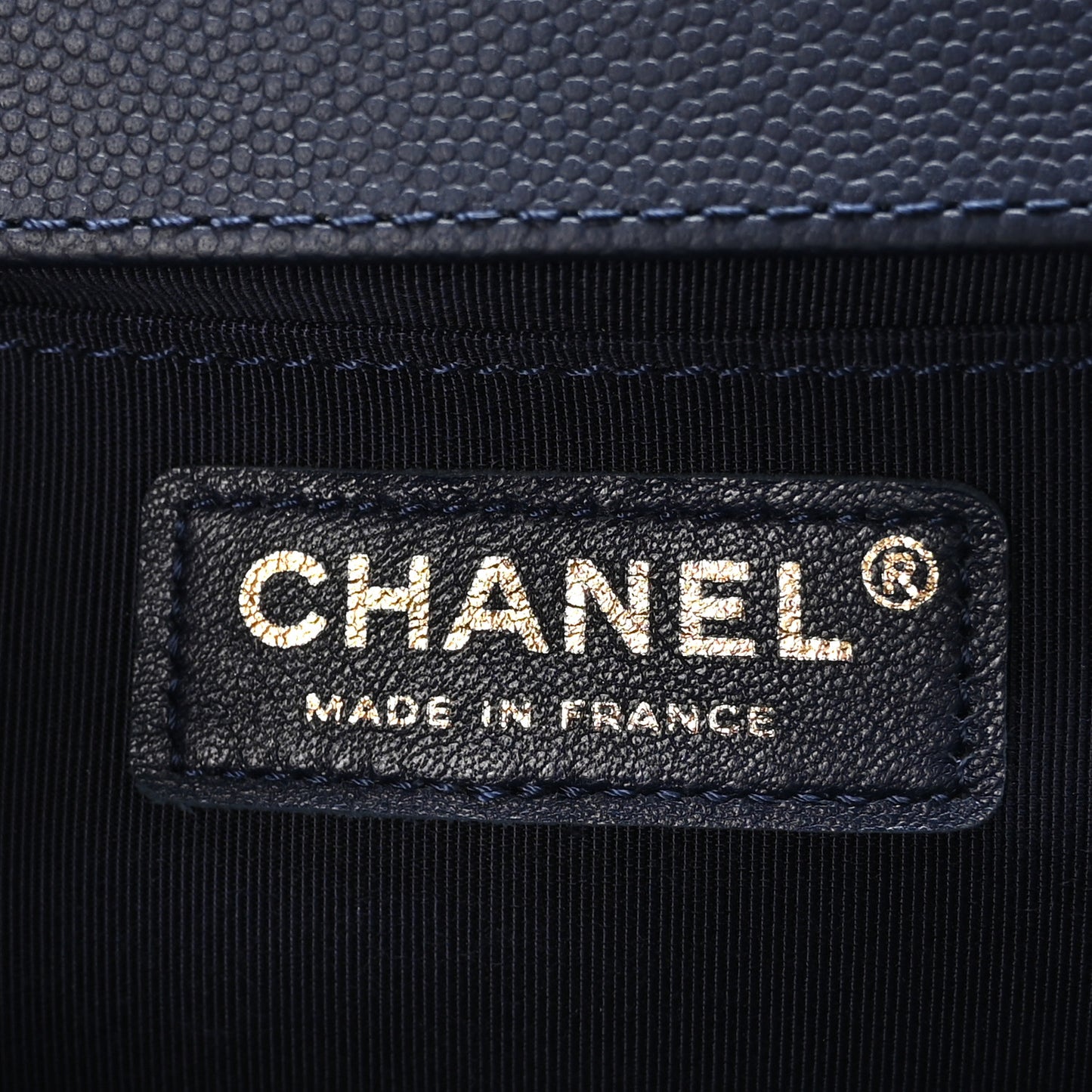 Caviar Quilted Medium Boy Flap Navy