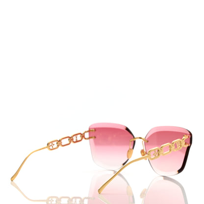 Louis Vuitton Metal Rimless LV Jewel Cat Eye Sunglasses Z1626U Pink Gold 4 of 8
