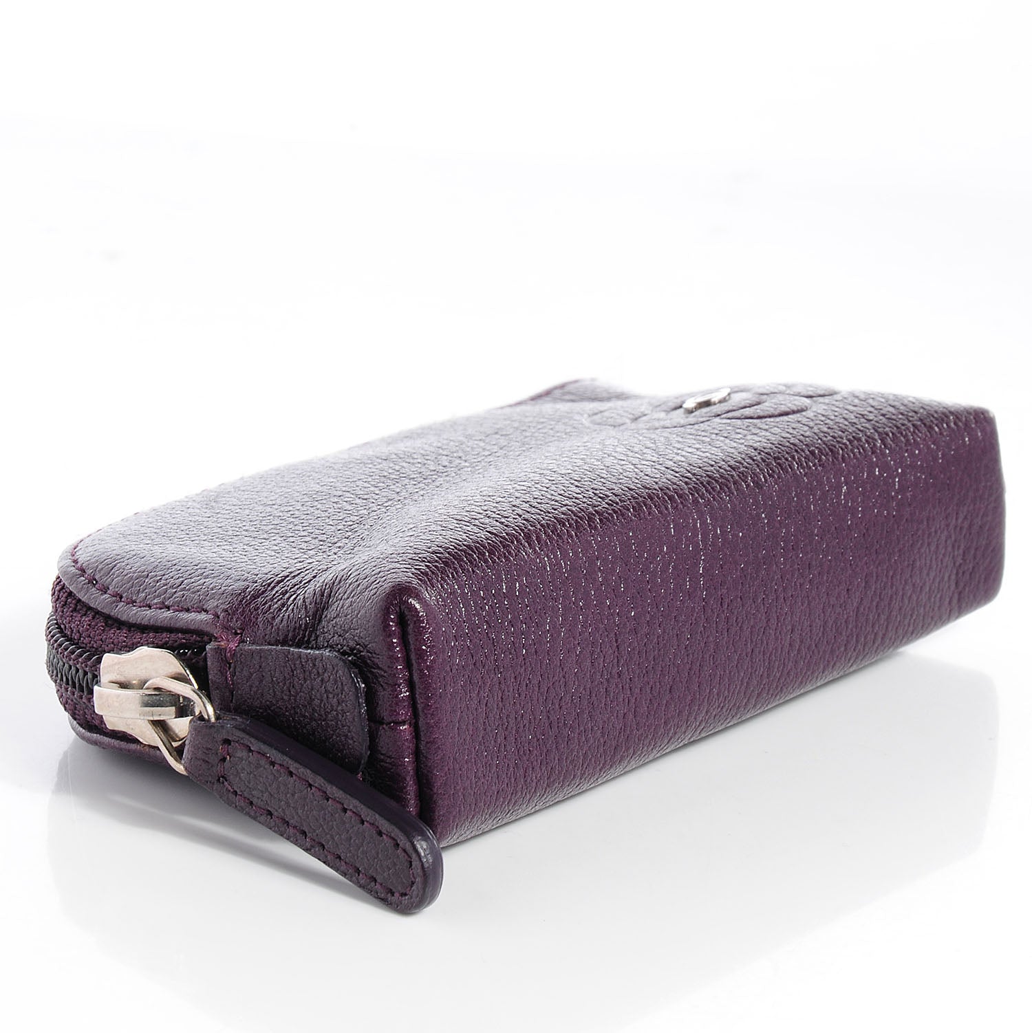 Chanel Leather CC Camellia Coin Purse Purple 4 of 7