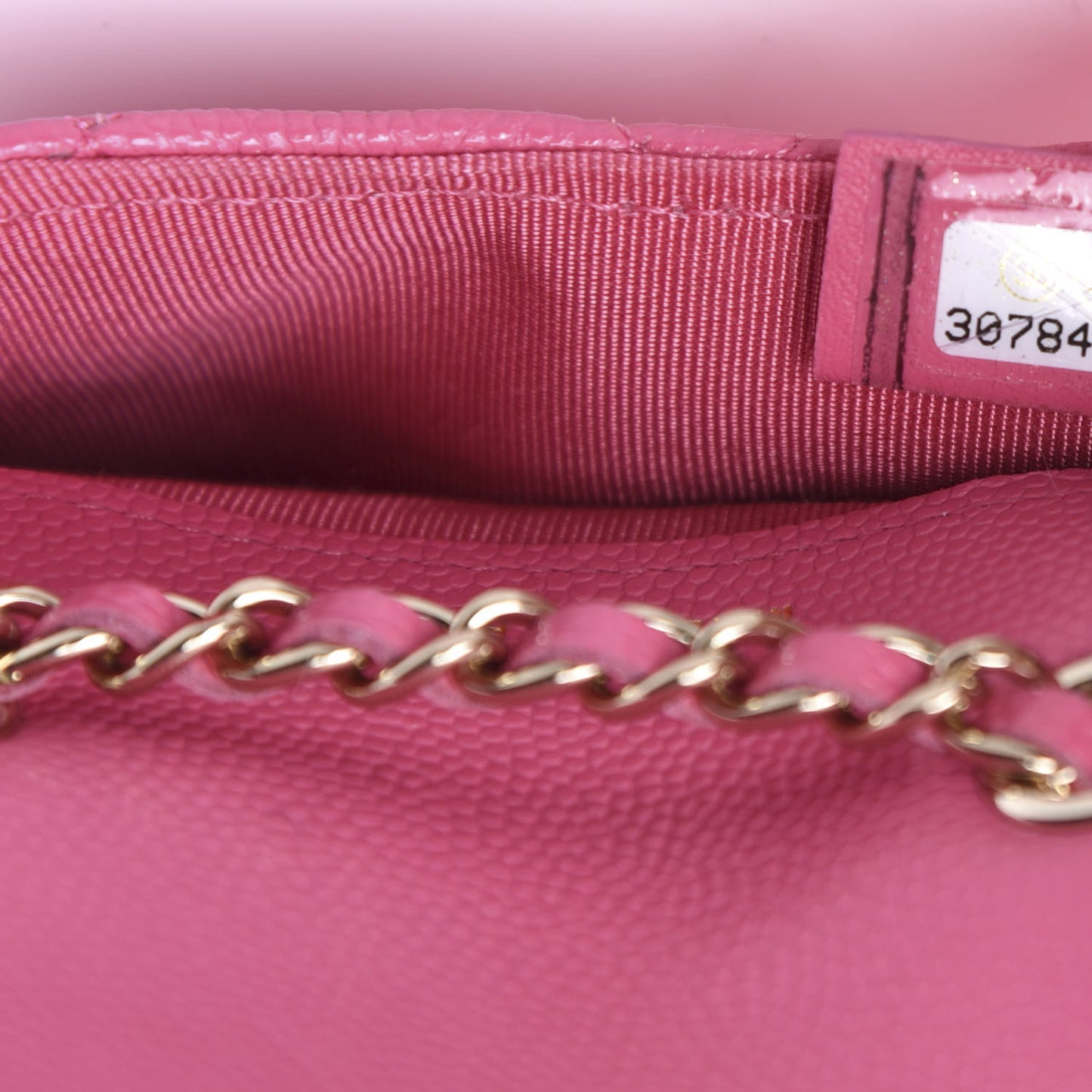 Caviar Quilted Flap Chain Waist Bag Pink