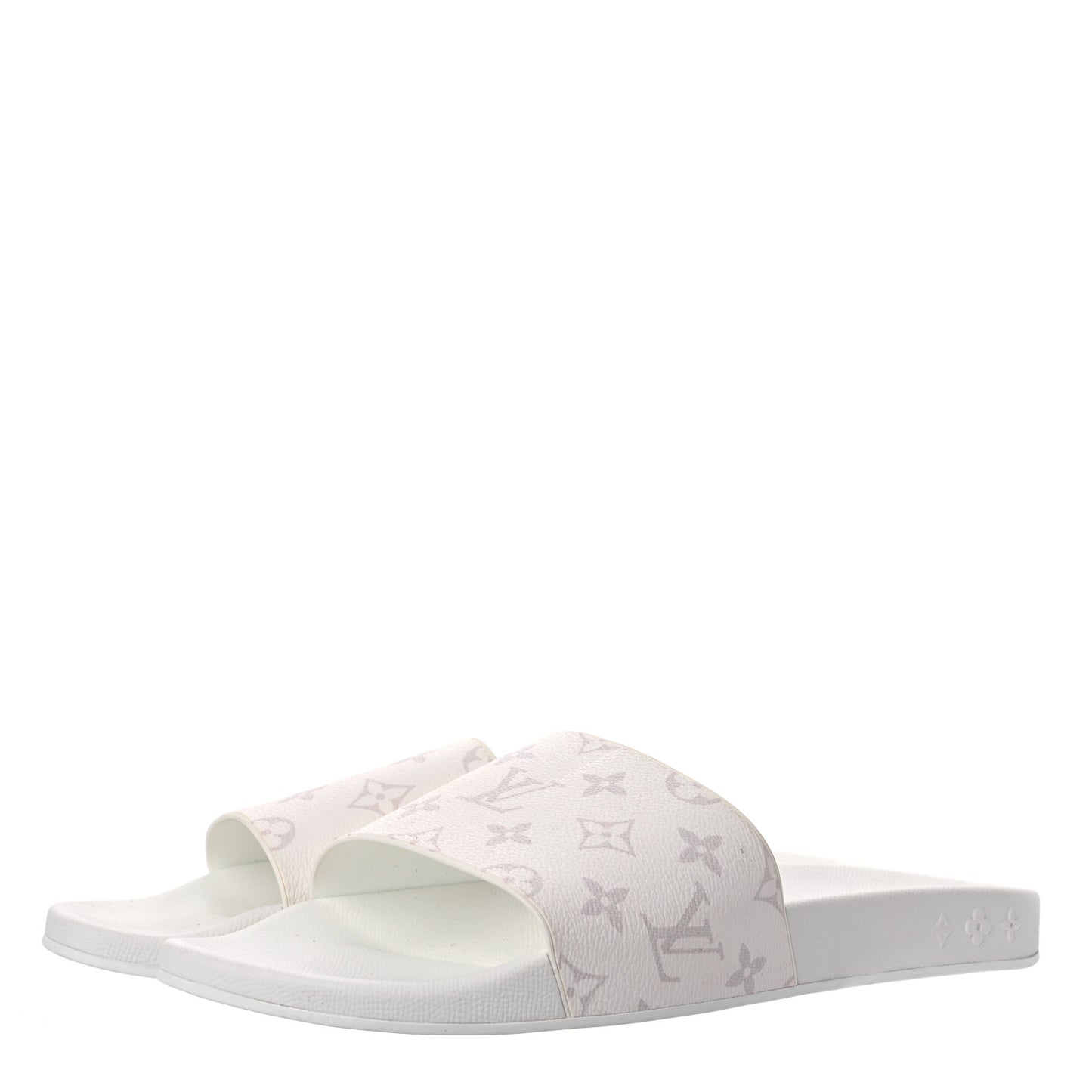 Rubber Monogram Mens Waterfront Mules 11 White