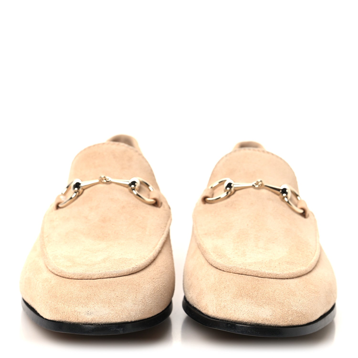 Gucci Suede Horsebit Womens Jordaan Loafers 37.5 Pink Sand 3 of 10