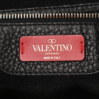 Valentino Garavani Grained Calfskin Rockstud Shoulder Tote Black 6 of 9