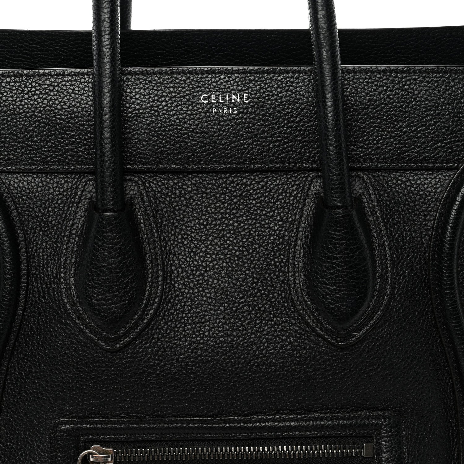 Celine Drummed Calfskin Mini Luggage Black 7 of 17