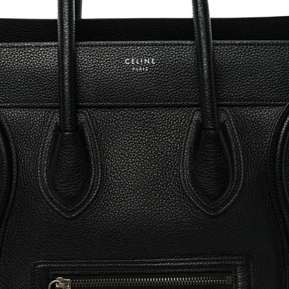 Celine Drummed Calfskin Mini Luggage Black 7 of 17