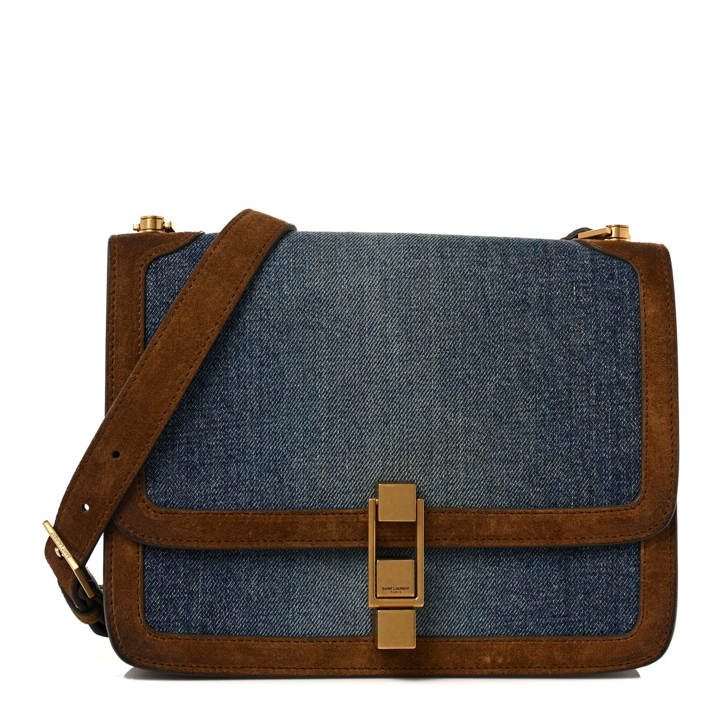 Denim Carre Satchel Dusty Blue Dark Land