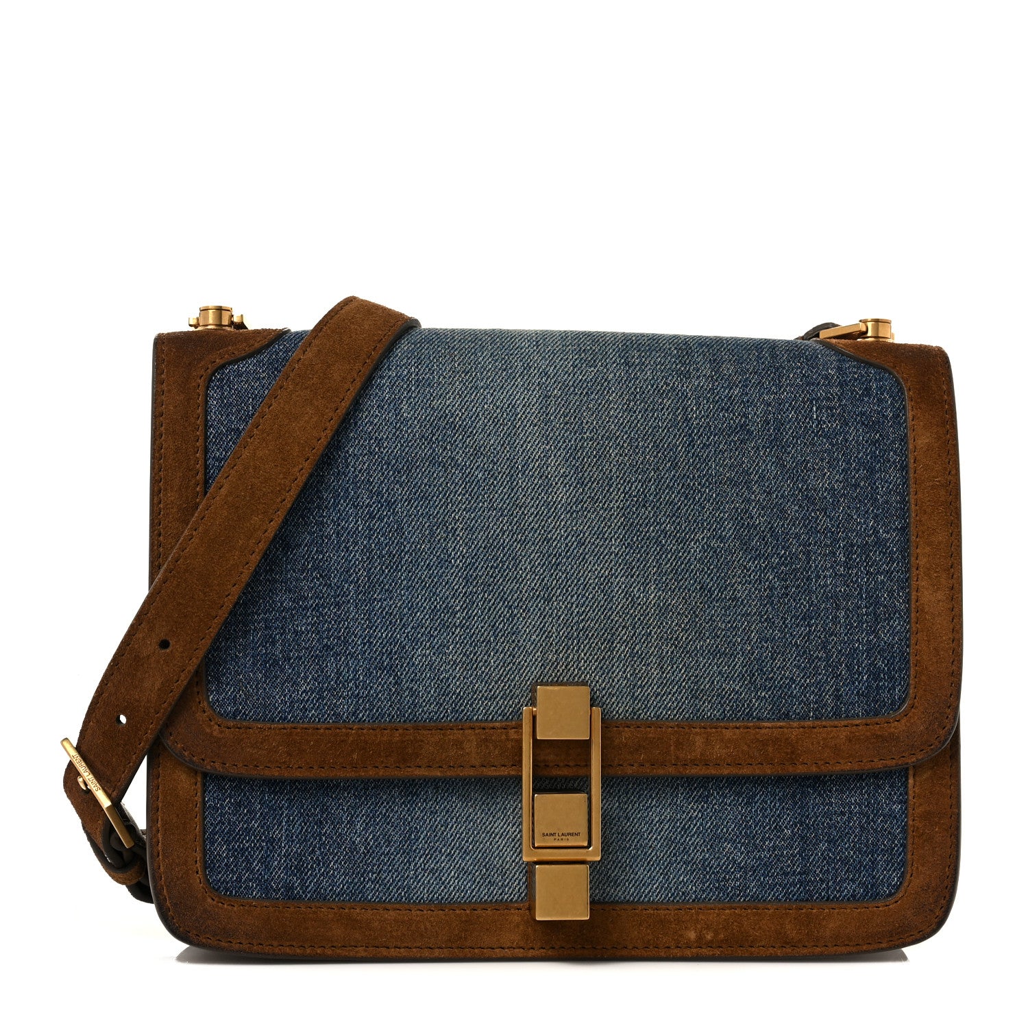 Saint Laurent Denim Carre Satchel Dusty Blue Dark Land 1 of 9