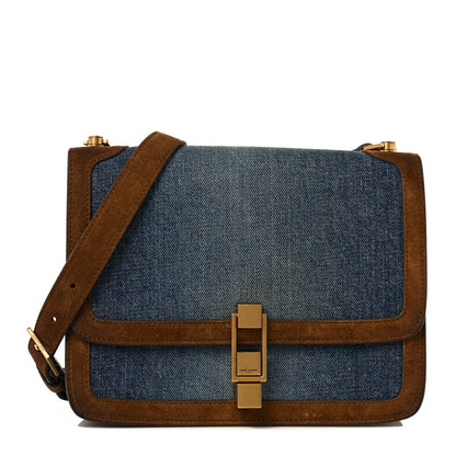 Saint Laurent Denim Carre Satchel Dusty Blue Dark Land 1 of 9