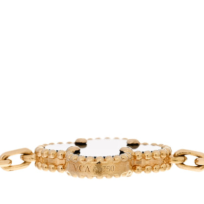 Van Cleef & Arpels 18K Yellow Gold Black Onyx 5 Motifs Vintage Alhambra Bracelet 3 of 4