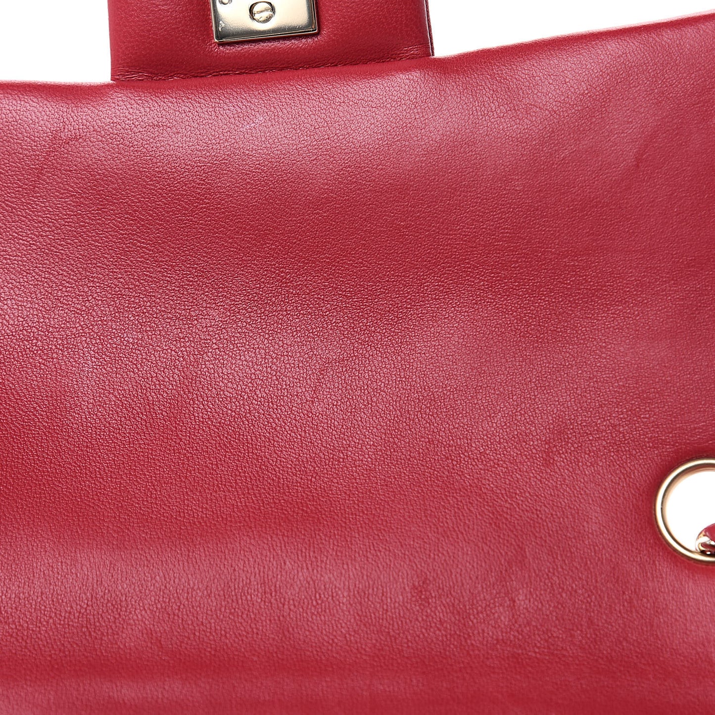 Lambskin Quilted Mini Rectangular Flap Red
