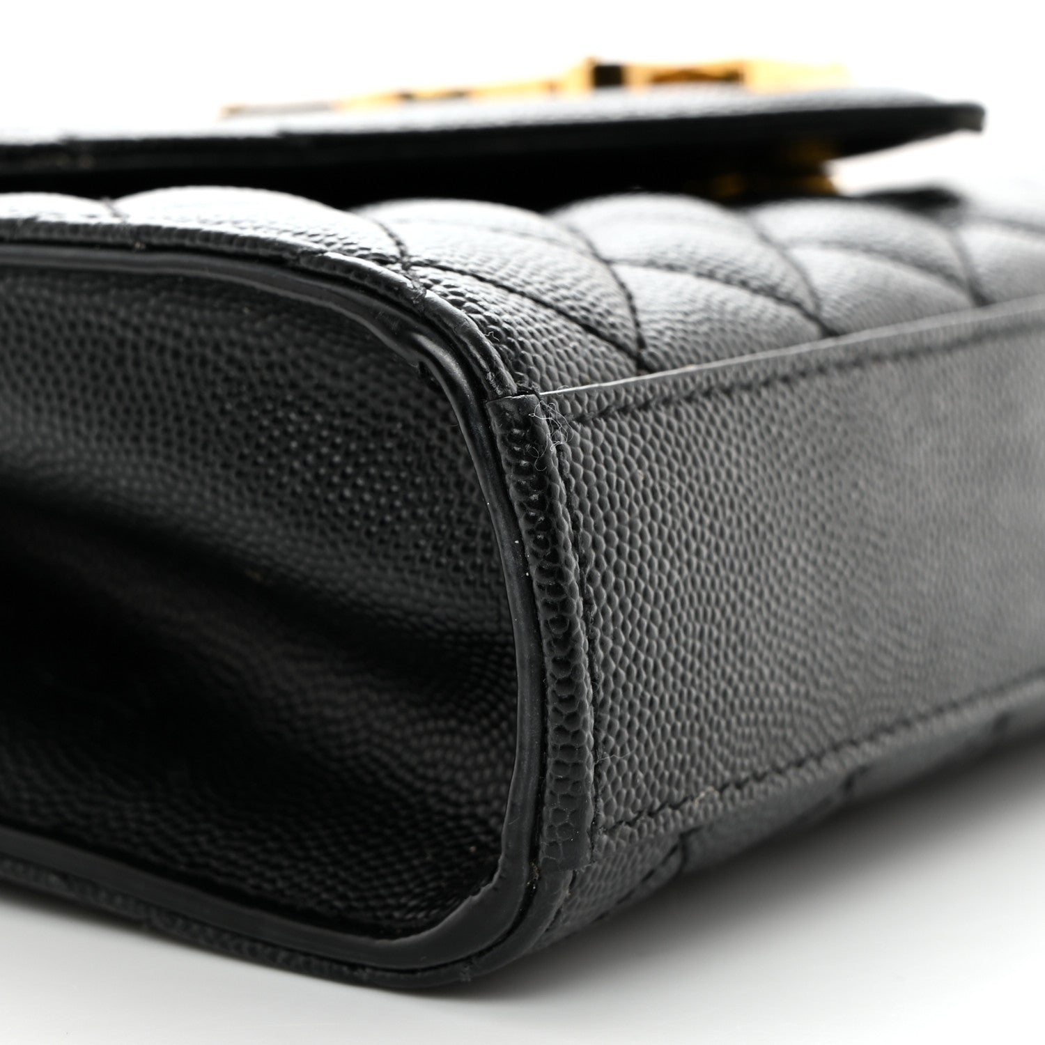 Saint Laurent Grain De Poudre Textured Mixed Matelasse Triquilt Small Monogram Satchel Black 10 of 11