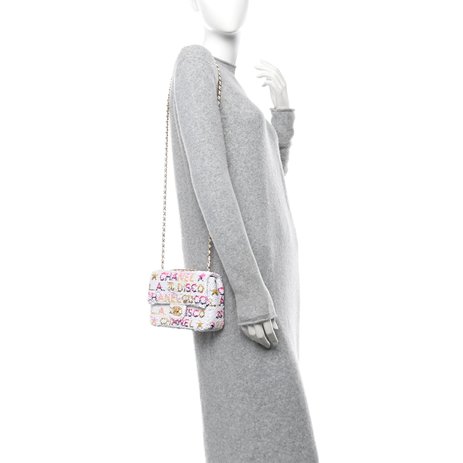 Chanel Sequin Logo Mini Rectangular Flap White Multicolor White Multicolor 2 of 11