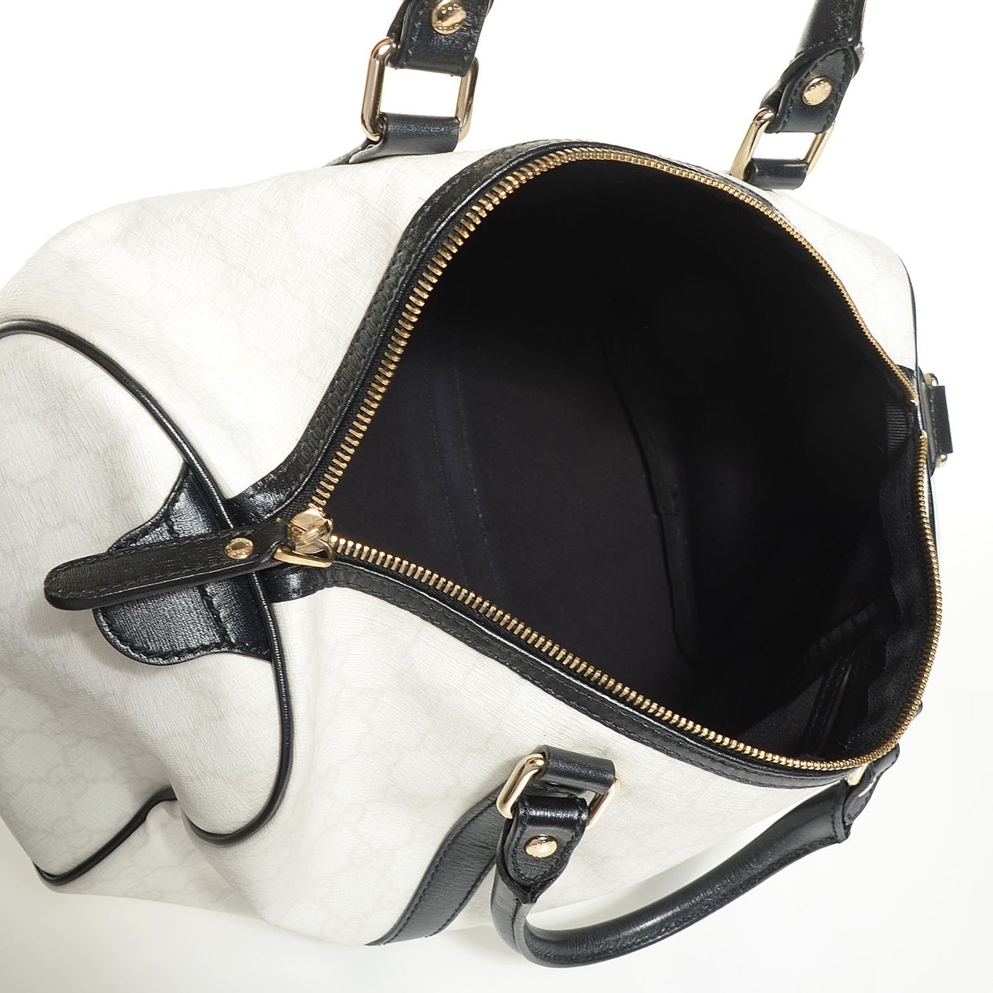 GG Plus Monogram Medium Joy Boston White Black