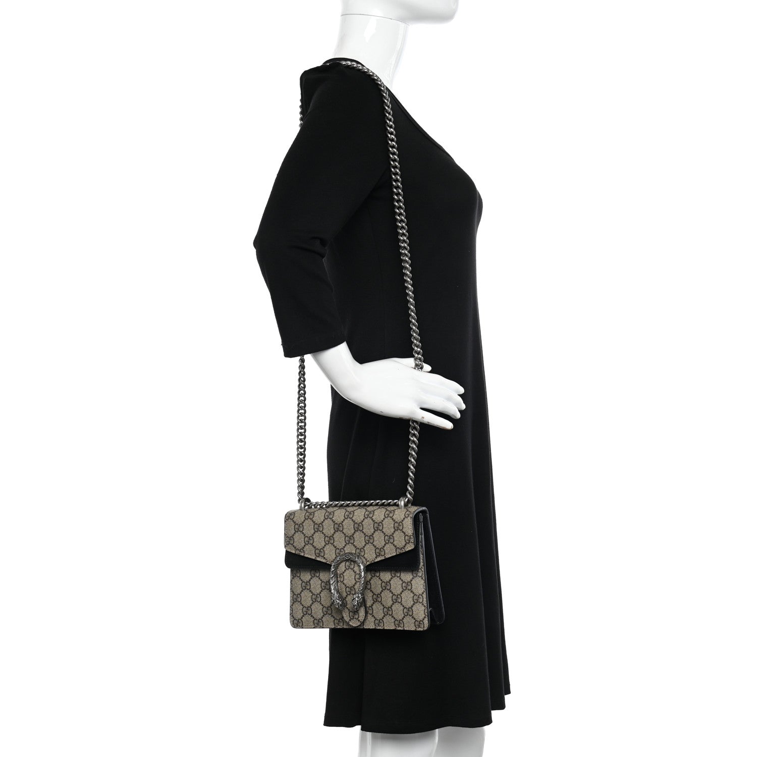 Gucci GG Supreme Monogram Mini Dionysus Shoulder Bag Black 3 of 13