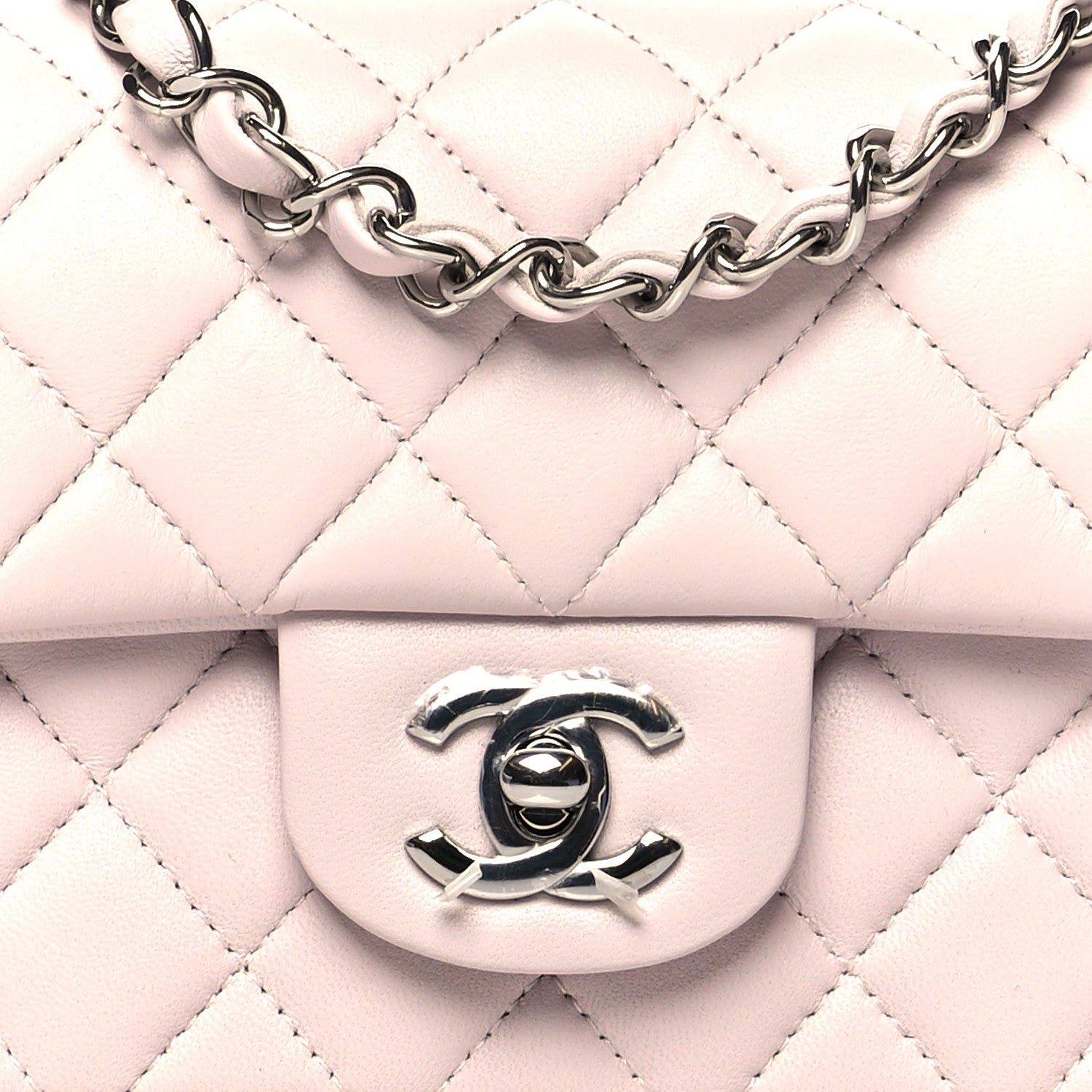 Chanel Lambskin Quilted Mini Rectangular Flap Light Purple 8 of 10