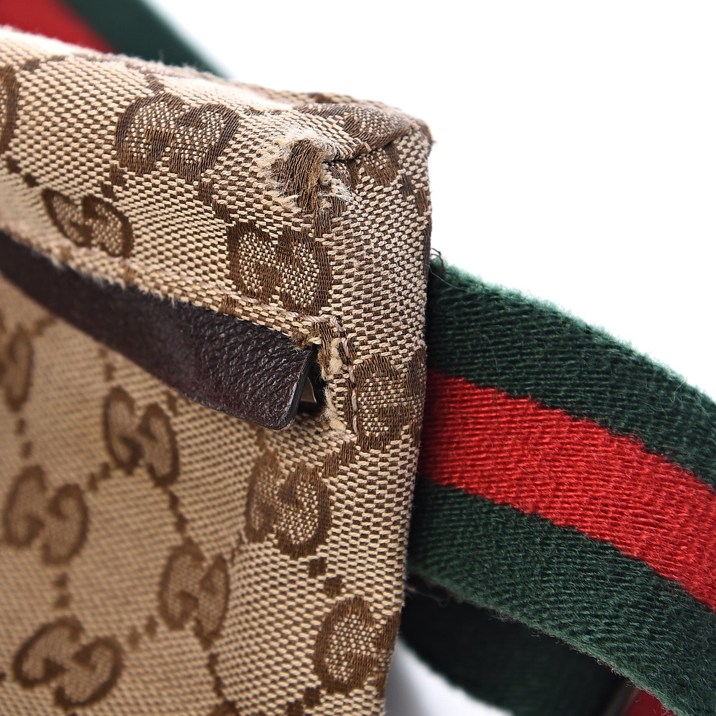 Monogram Web Belt Bag Dark Brown