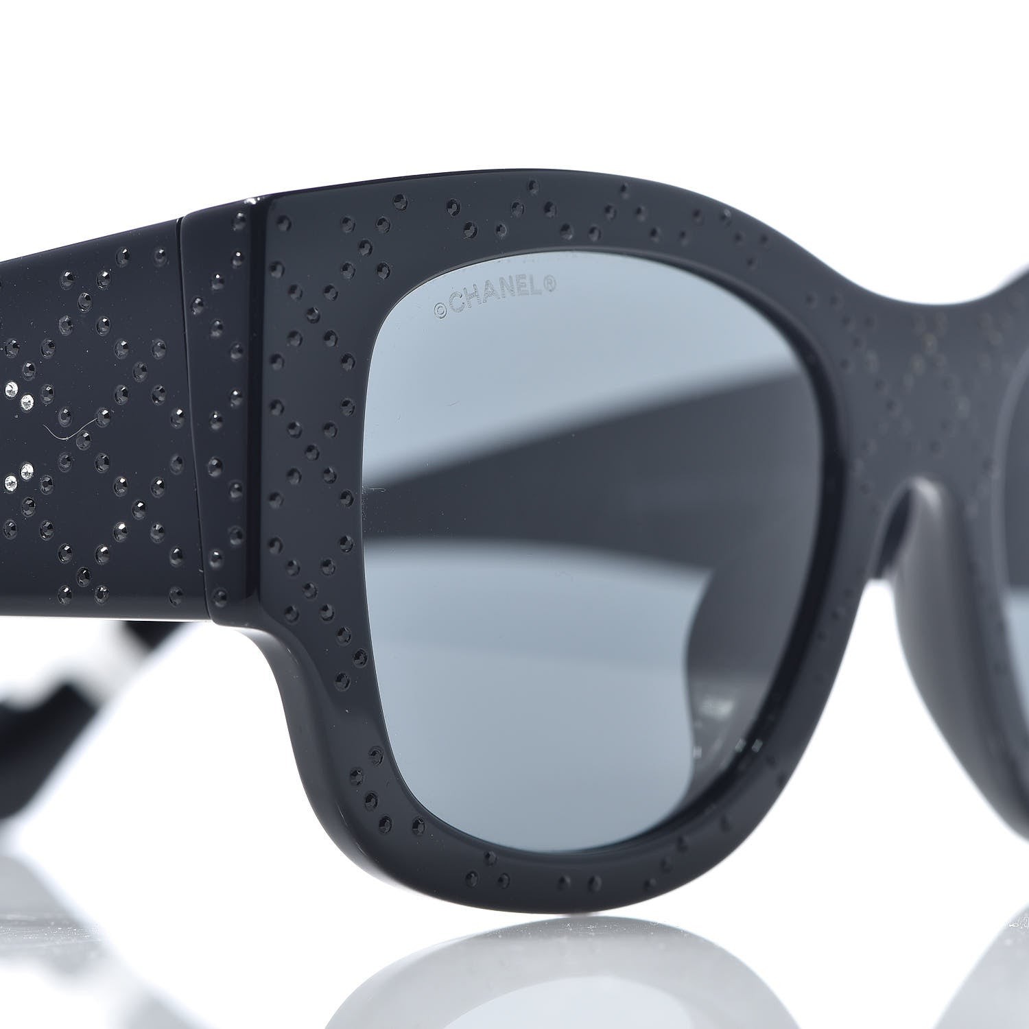 Chanel Acetate Strass Rectangle Sunglasses 5421B Black 7 of 7