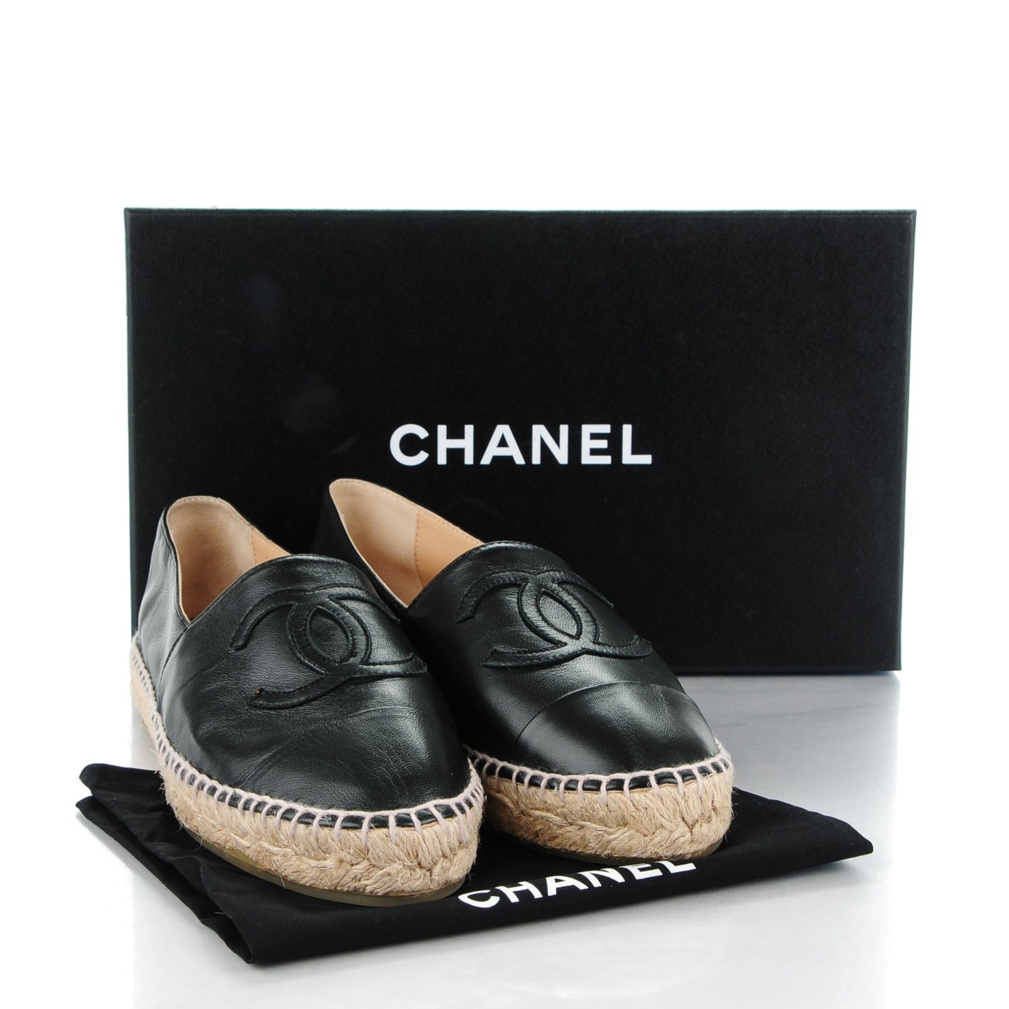 Lambskin CC Espadrilles 37 Black