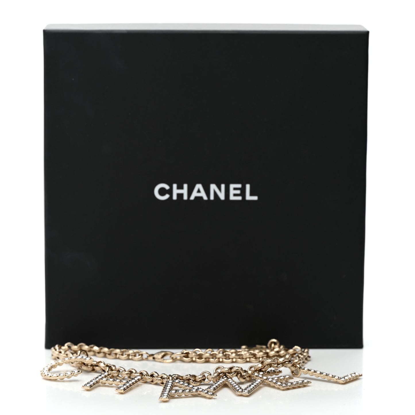 Crystal City of Lights Letter Chain Necklace Gold