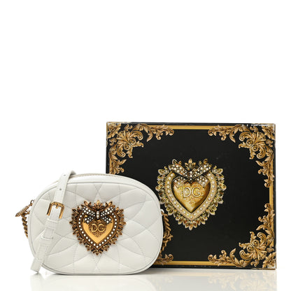 Dolce & Gabbana Smooth Calfskin Mini Devotion Camera Bag White 9 of 9