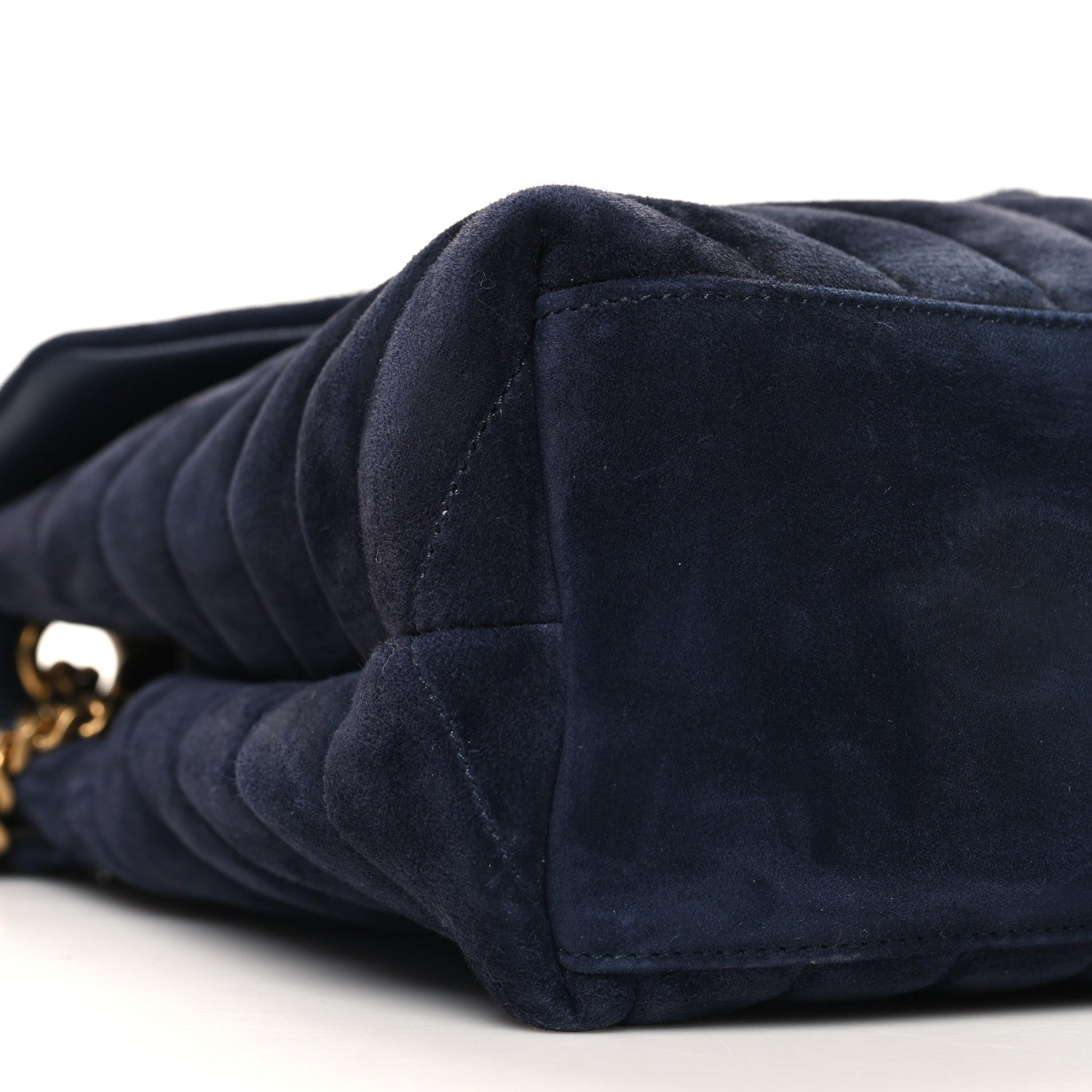 Saint Laurent Suede Calfskin Y Quilted Monogram Medium Loulou Chain Satchel Blue 9 of 10