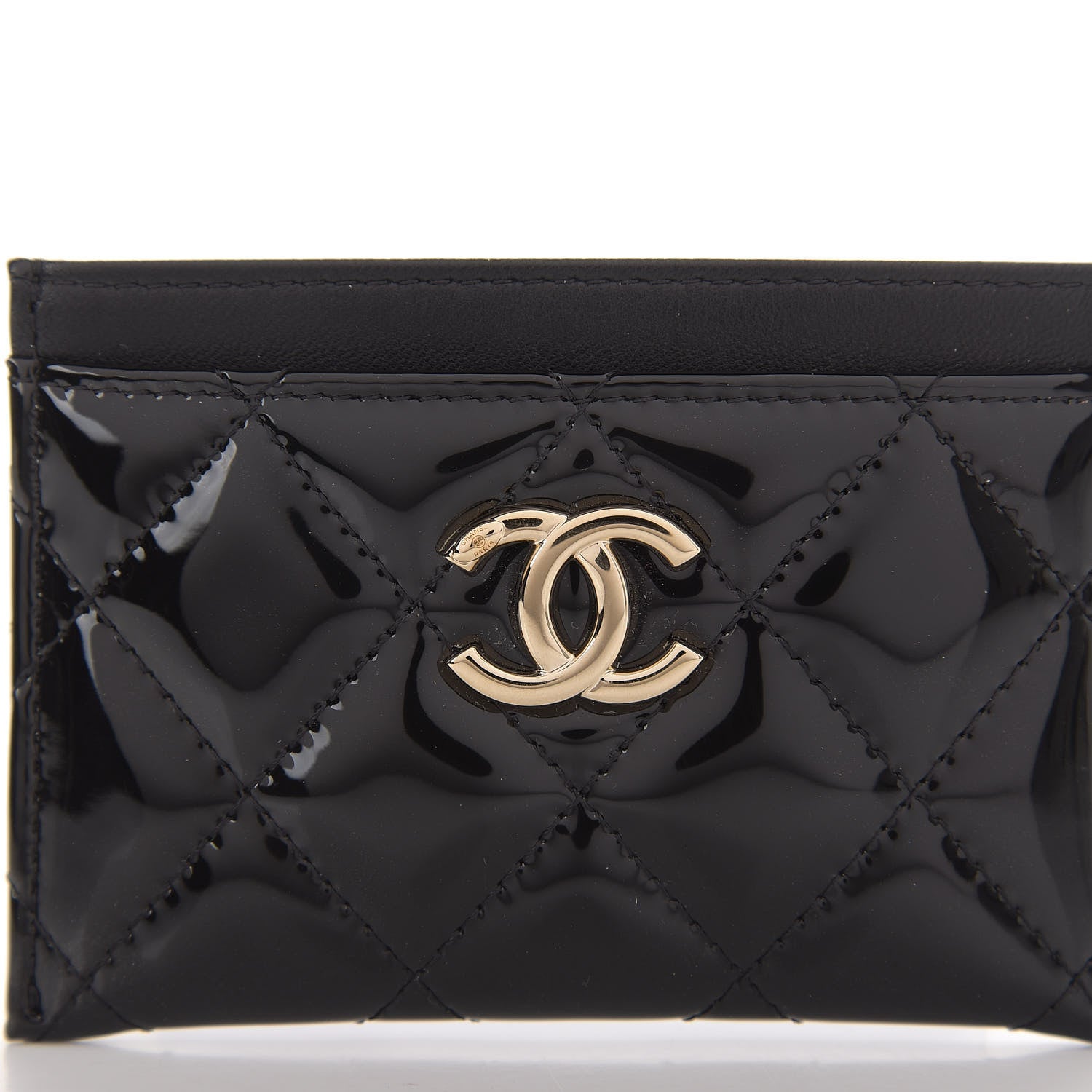Chanel Patent Calfskin Quilted Card Holder Black 12 of 12