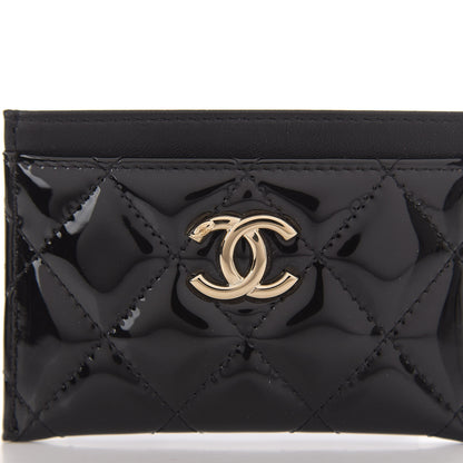 Chanel Patent Calfskin Quilted Card Holder Black 12 of 12