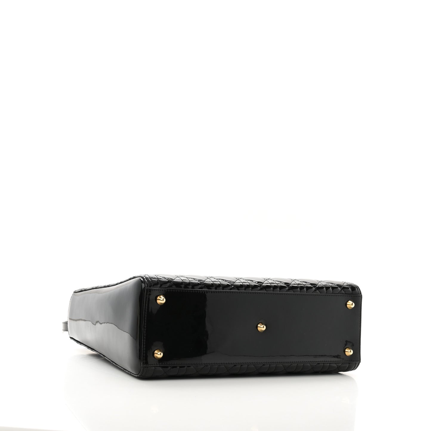 Patent Cannage Large Lady Dior Black