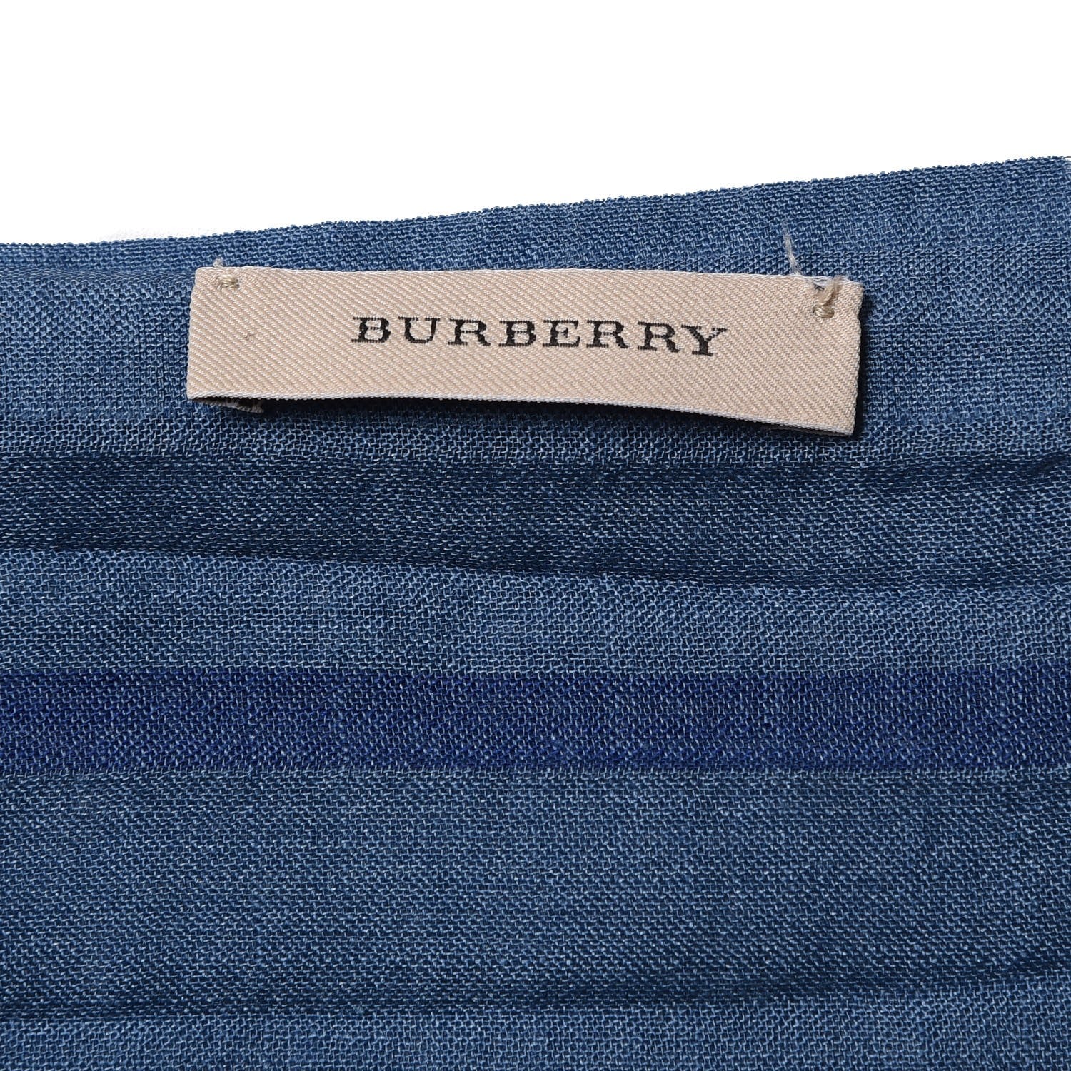 Burberry Wool Silk Gauze Giant Check Scarf Blue 6 of 7