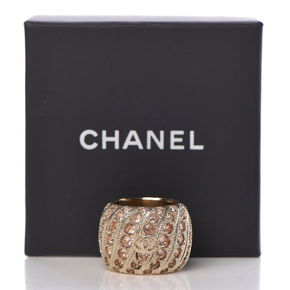 Chanel Crystal CC Ring 6.75 Pink Gold 5 of 5