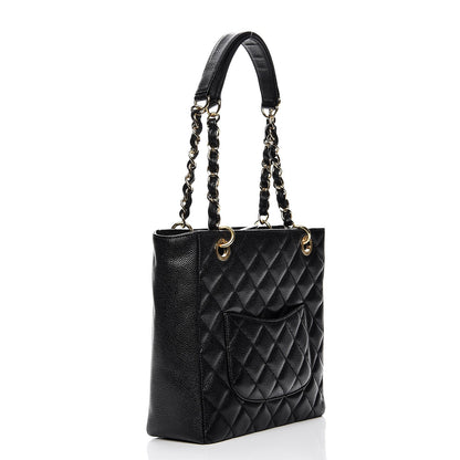Chanel Caviar Quilted Petit Shopping Tote PST Black 3 of 7