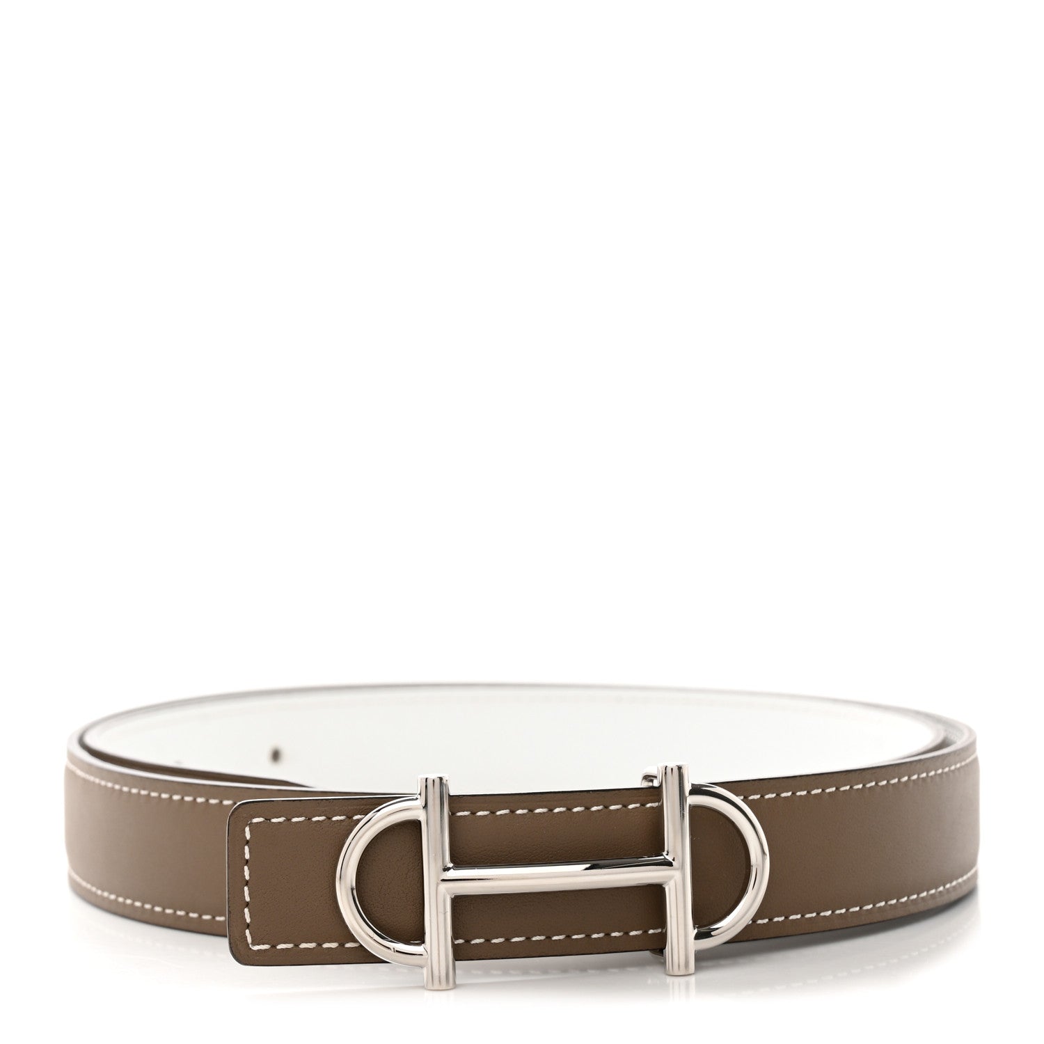 Hermes Epsom Swift 24mm Gamma Belt 85 Etoupe White 1 of 6