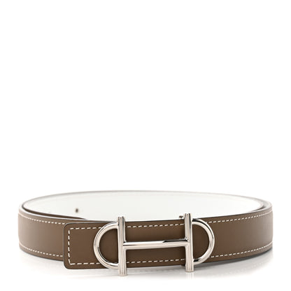 Hermes Epsom Swift 24mm Gamma Belt 85 Etoupe White 1 of 6