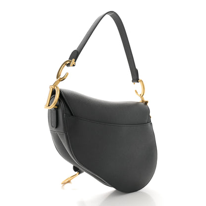 Christian Dior Grained Calfskin Saddle Bag Black 3 of 11