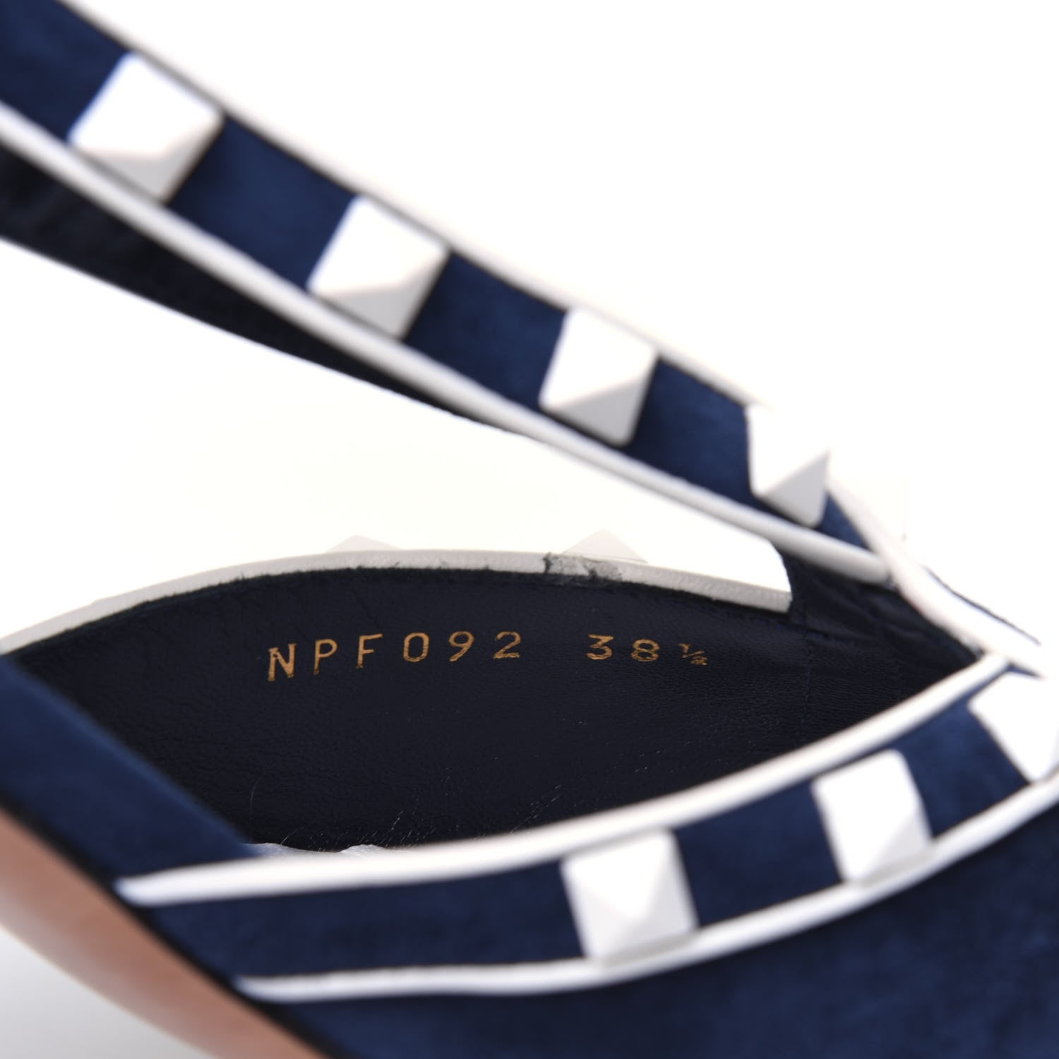 Valentino Garavani Suede Free Rockstud Cross Strap D'Orsay 55mm Pumps 38.5 Marine Optic White 8 of 18
