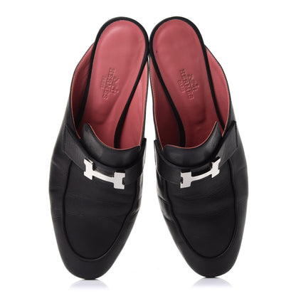 Hermes Goatskin Paradis Mules 37 Black 5 of 10