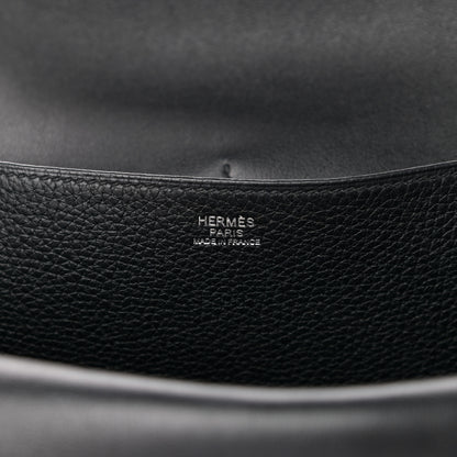 Hermes Taurillon Clemence Halzan 31 GM Black 8 of 13